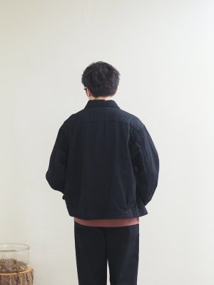 画像3: Still By Hand(スティルバイハンド) 12oz デニムジャケット ブラック