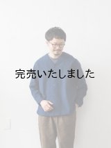 5W(ファイブダブル) Monac Shirts / wool ミッドブルー