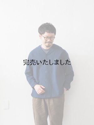 画像1: 5W(ファイブダブル) Monac Shirts / wool ミッドブルー