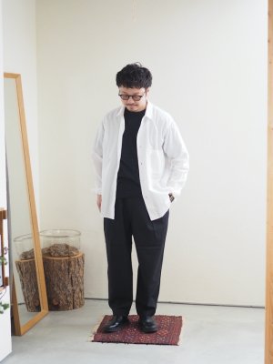 画像18: Still By Hand(スティルバイハンド) 2タックテーパードイージースラックス インクブラック