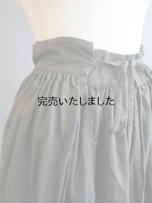 画像8: AU GARCONS(オーギャルソン) リネン巻きスカート-Sara-カーキ