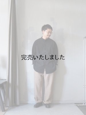 画像18: AU GARCONS(オーギャルソン) AUBIN-バンドカラーシャツ -ブラック