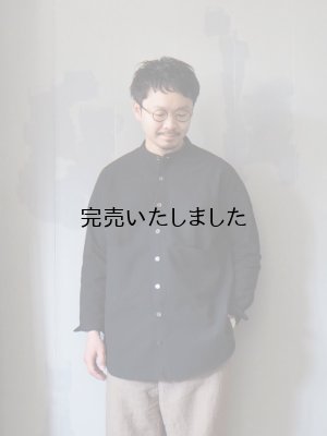 画像3: AU GARCONS(オーギャルソン) AUBIN-バンドカラーシャツ -ブラック