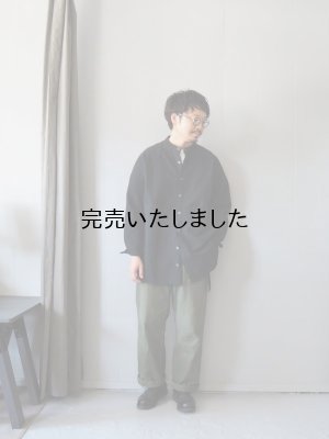 画像19: AU GARCONS(オーギャルソン) AUBIN-バンドカラーシャツ -ブラック