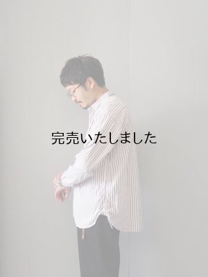 画像2: allinone(オールインワン) PERSONA shirts-シャツ- ブラウンストライプ