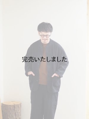 画像1: alvana(アルヴァナ) Natural Twill No Collar Jacket - インクブラック