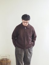 Still By Hand(スティルバイハンド) ニットブルゾン メランジブラウン