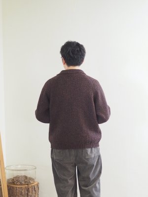 画像3: Still By Hand(スティルバイハンド) ニットブルゾン メランジブラウン