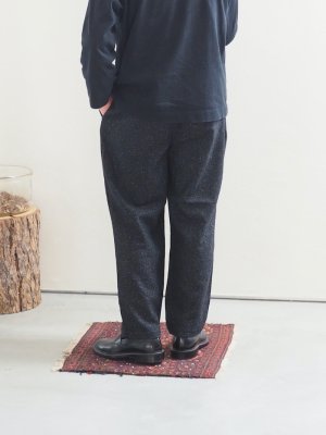 画像3: Still By Hand(スティルバイハンド) ウールシルクネップイージーテーパードパンツ チャコール