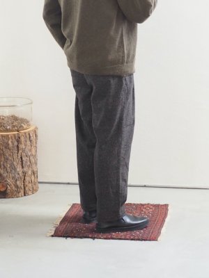 画像2: Still By Hand(スティルバイハンド) ウールシルクネップイージーテーパードパンツ ブラウン