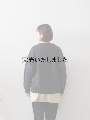 画像3: aran woollen mills(アランウーレンミルズ) カーディガン ネイビーグレー