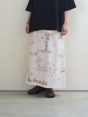 画像1: ASEEDONCLOUD(アシードンクラウド) Forest cook's skirt オフホワイト