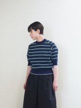 ASEEDONCLOUD(アシードンクラウド) Jiyusou border lace knit ネイビー