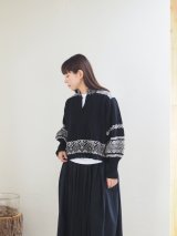 ASEEDONCLOUD(アシードンクラウド) Seiyako jacquard blouse ブラック