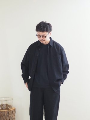 画像1: alvana(アルヴァナ) WOOL MILLING SHIRTS インクブラック