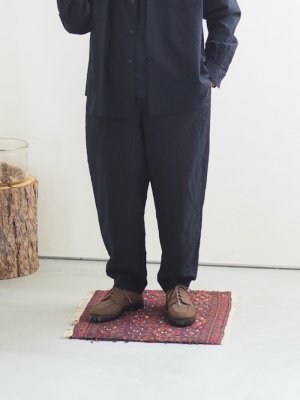 画像1: alvana(アルヴァナ) WOOL LINEN MILLING EASY PANTS インクブラック