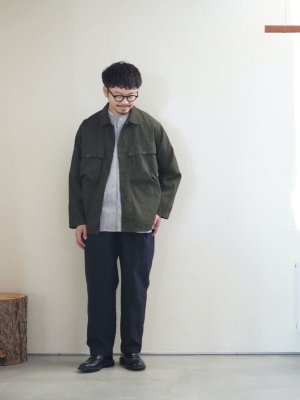 画像26: Still By Hand(スティルバイハンド) ポリエステル製品染めWポケットシャツジャケット ダークオリーブ