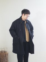 Still By Hand(スティルバイハンド)パラフィンコットンパデットダッフルコート ブラック