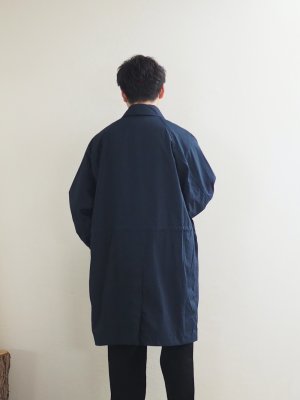 画像6: Still By Hand(スティルバイハンド) コットンウェザークロスバルカラーコート ネイビー