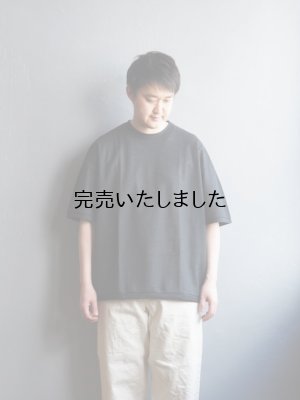 画像1: Still By Hand(スティルバイハンド) ラミースピンドルTシャツ ブラック