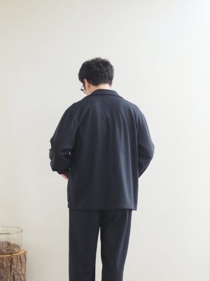 画像3: Still By Hand(スティルバイハンド) ウールジャージーセミダブルジャケット チャコール