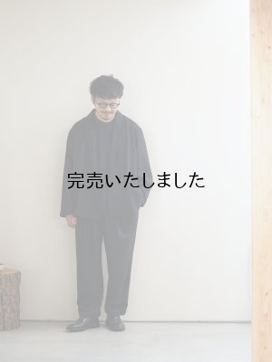 画像25: Still By Hand(スティルバイハンド)ウールジャージーイージースラックス ブラックネイビー