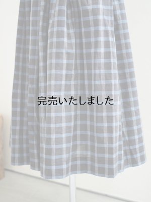 画像12: DUI JUJUDHAU(デュイ ズーズーダウ)GATHER SKIRT BLACK CHECK(COTTON LINEN)