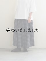 DUI JUJUDHAU(デュイ ズーズーダウ)GATHER SKIRT BLACK CHECK(COTTON LINEN)