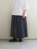 画像1: DUI JUJUDHAU(デュイ ズーズーダウ)GATHER SKIRT BLACK CHECK(COTTON LINEN) (1)