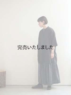 画像19: DUI JUJUDHAU(デュイ ズーズーダウ)GATHER SKIRT BLACK CHECK(COTTON LINEN)