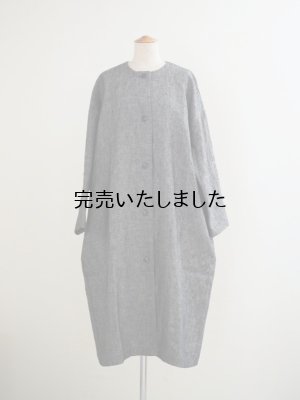 画像2: DUI JUJUDHAU(デュイ ズーズーダウ) ROUND NECK COAT LINEN NEP BLACK