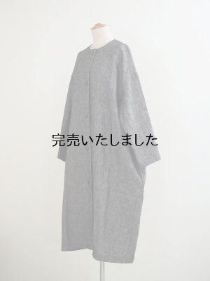 画像3: DUI JUJUDHAU(デュイ ズーズーダウ) ROUND NECK COAT LINEN NEP BLACK
