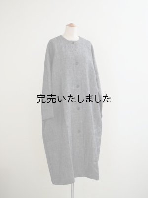 画像6: DUI JUJUDHAU(デュイ ズーズーダウ) ROUND NECK COAT LINEN NEP BLACK
