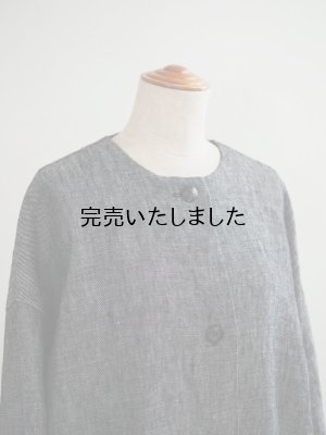 画像7: DUI JUJUDHAU(デュイ ズーズーダウ) ROUND NECK COAT LINEN NEP BLACK