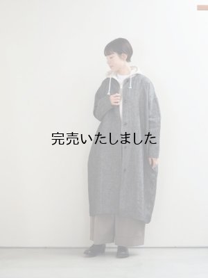 画像15: DUI JUJUDHAU(デュイ ズーズーダウ) ROUND NECK COAT LINEN NEP BLACK