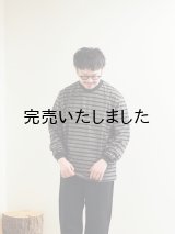 ENDS and MEANS(エンズアンドミーンズ) Horizontal Stripe L/S Tee ブラックストライプ