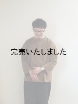 Gicipi(ジチピ) CANOCCHIA-クルーネックリラックスフィット9分丈カットソー(メンズ)-ブラウン
