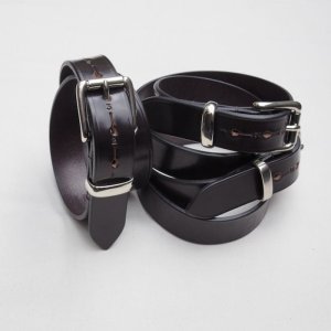 画像4: HERALDIC BELTS-BRIDLE LEATHER 5/4inch BELT-ブライドルレザーベルト シルバーバックル 3カラー展開