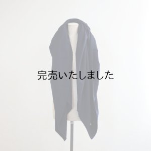 画像3: HONNETE(オネット) WOOL LINEN WASHED TWILL WIDE STOLE-black×navy check-