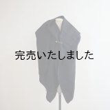 HONNETE(オネット) WOOL LINEN WASHED TWILL WIDE STOLE-black-