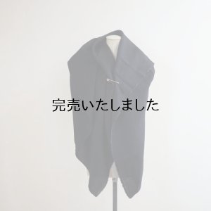 画像1: HONNETE(オネット) WOOL LINEN WASHED TWILL WIDE STOLE-black-