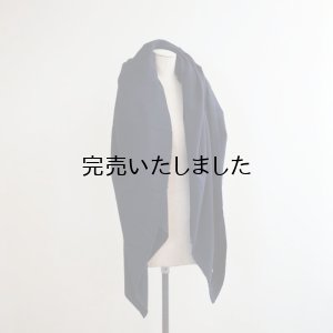 画像2: HONNETE(オネット) WOOL LINEN WASHED TWILL WIDE STOLE-black×navy check-