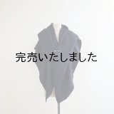 HONNETE(オネット) WOOL LINEN WASHED TWILL WIDE STOLE-black×navy check-