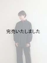 HONNETE(オネット) OVERSIZED TUCK SLEEVE SHIRTS HIGHCOUNT CRUSHED COTTON-ブラック