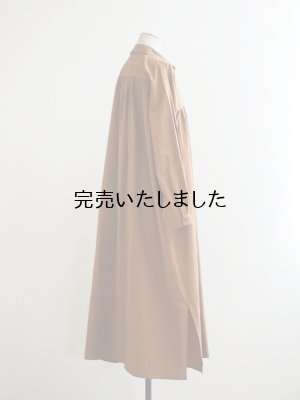 画像3: HONNETE(オネット) Gathered Long Shirt High Count Crushed Cotton Brown