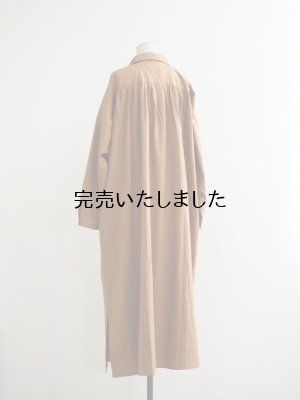 画像4: HONNETE(オネット) Gathered Long Shirt High Count Crushed Cotton Brown