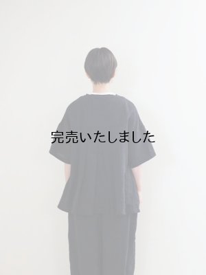 画像3: HARVESTY(ハーベスティ) 半袖アトリエブラウス ブラック