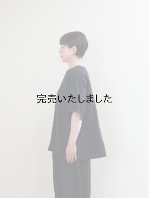 画像2: HARVESTY(ハーベスティ) 半袖アトリエブラウス ブラック