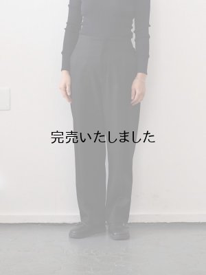 画像2: JöICEADDED（ジョイスアディッド） Deep Tuck Trousers-ウールスラックス- ブラック