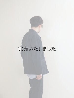 画像2: Still By Hand(スティルバイハンド) 強撚コットン 製品染めジャケット ブラックネイビー